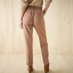 Pantalon 7/8ème fuselé rayé