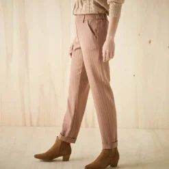 Pantalon 7/8ème fuselé rayé