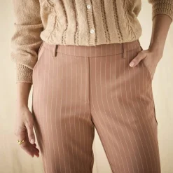 Pantalon 7/8ème fuselé rayé