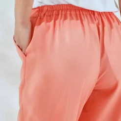 Pantalon 7/8ème fuselé uni, tissu fluide