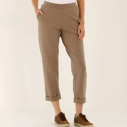 Pantalon 7/8ème à revers, en maille confort