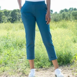 Pantalon 7/8ème à revers, en maille confort