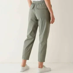 Pantalon mom 7/8ème uni, coton