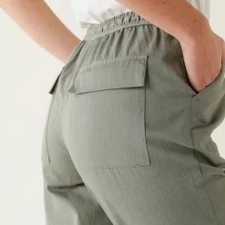 Pantalon mom 7/8ème uni, coton