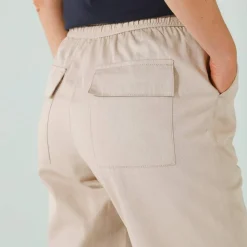 Pantalon mom 7/8ème uni, coton