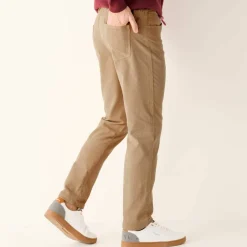 Pantalon 5 poches velours fines côtes élastiqué côtés