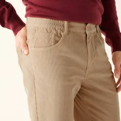 Pantalon 5 poches velours fines côtes élastiqué côtés