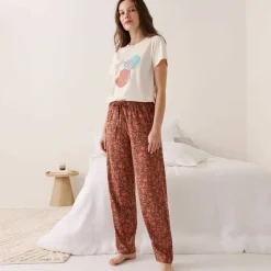 Pantalon pyjama coton imprimé 