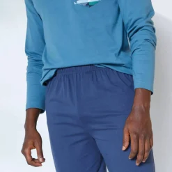 Pantalon pyjama coton uni