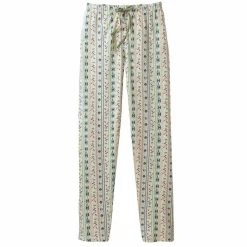 Pantalon pyjama imprimé fleuri rayé