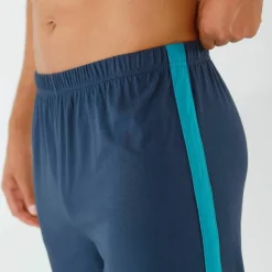 Pantalon pyjama uni bande contrastée