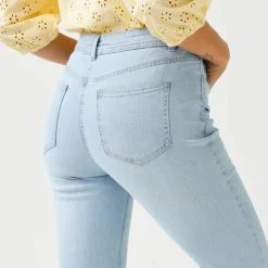 Pantalon slim, taille haute, moyenne stature