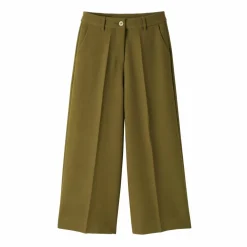 Pantalon taille haute, effet jupe-culotte