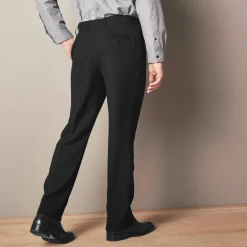 Pantalon taille élastiquée à pinces - polyester
