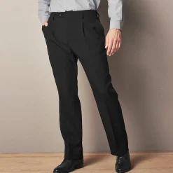 Pantalon taille élastiquée à pinces - polyester