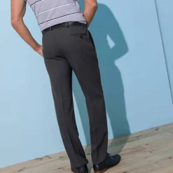 Pantalon taille élastiquée à pinces - polyester