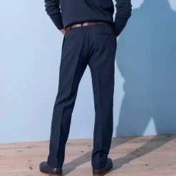 Pantalon taille élastiquée à pinces - polyester