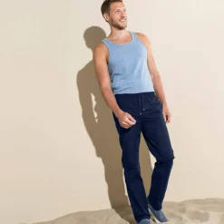 Pantalon toile ceinture élastiquée