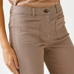Pantalon twill coupe large taille haute, grande stature