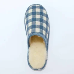 Pantoufles mules à carreaux