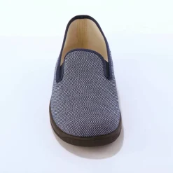 Pantoufles sans-gêne chevrons élastiquées côtés