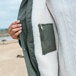 Parka déperlante à capuche, doublée polaire sherpa