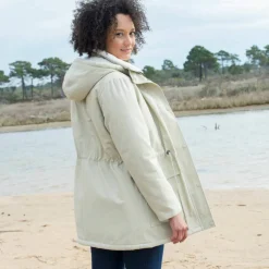 Parka déperlante à capuche, doublée polaire sherpa