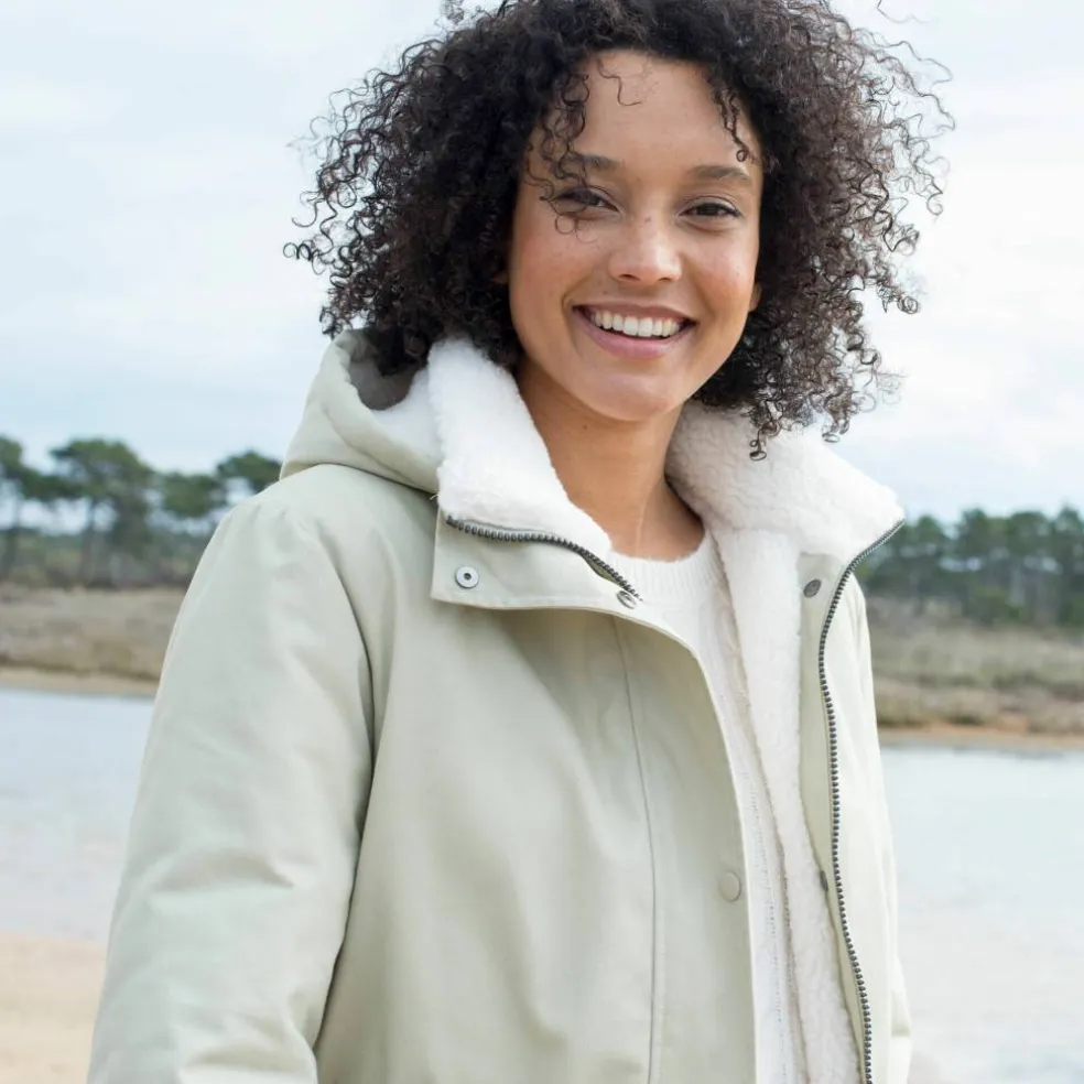 Parka déperlante à capuche, doublée polaire sherpa