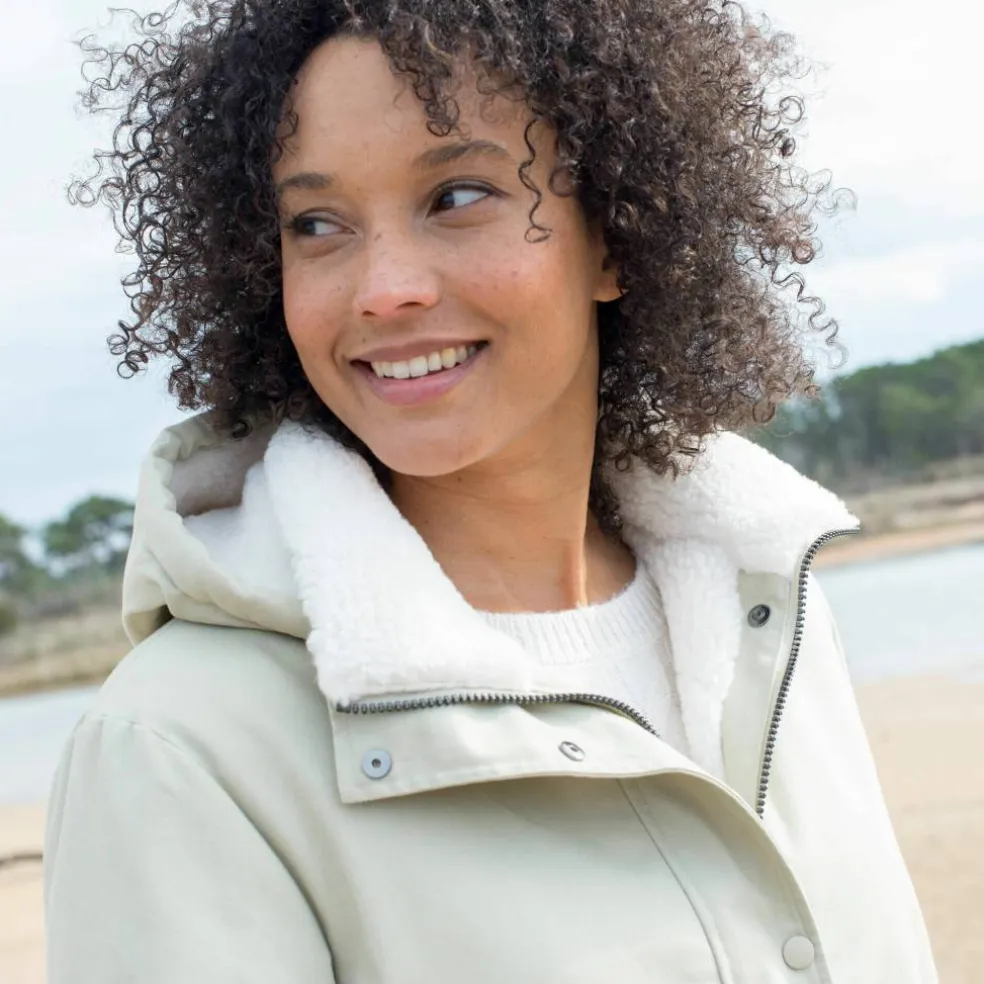 Parka déperlante à capuche, doublée polaire sherpa