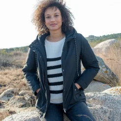 Parka imperméable zippée, à capuche