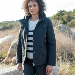 Parka imperméable zippée, à capuche