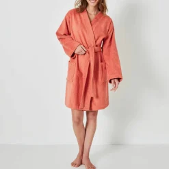 Peignoir court adulte col kimono - éponge bouclette 380 g/m²