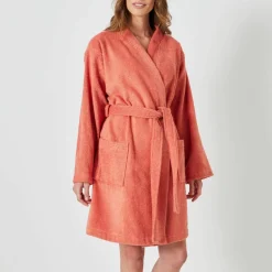 Peignoir court adulte col kimono - éponge bouclette 380 g/m²