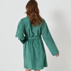 Peignoir court adulte col kimono - éponge bouclette 380 g/m²