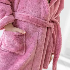 Peignoir de bain enfant à capuche licorne personnalisable microfibre