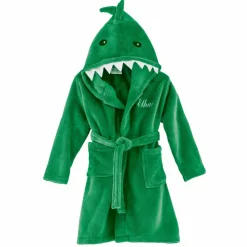 Peignoir de bain enfant à capuche personnalisable dinosaure microfibre