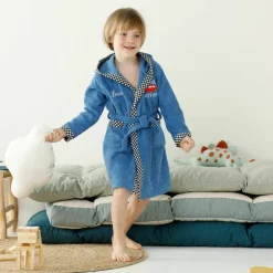 Peignoir de bain enfant à capuche voiture personnalisable éponge coton - 340 g/m²