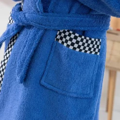 Peignoir de bain enfant à capuche voiture éponge coton - 340 g/m²