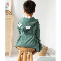 Peignoir de bain enfant Dinosaure personnalisé à capuche - éponge 340g/m²