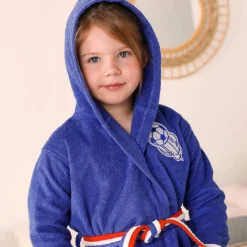 Peignoir de bain enfant foot à capuche éponge coton - 340 g/m²