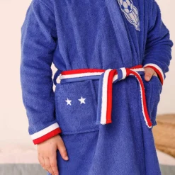 Peignoir de bain enfant foot à capuche éponge coton - 340 g/m²
