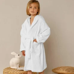 Peignoir de bain enfant lapin à capuche éponge coton - 340 g/m²