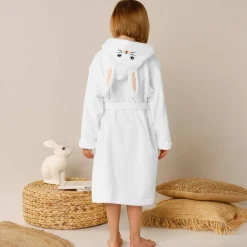 Peignoir de bain enfant lapin à capuche éponge coton - 340 g/m²