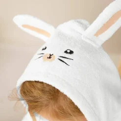 Peignoir de bain enfant Lapin personnalisé à capuche - éponge 340g/m²