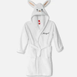Peignoir de bain enfant Lapin personnalisé à capuche - éponge 340g/m²