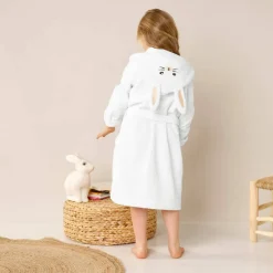 Peignoir de bain enfant Lapin personnalisé à capuche - éponge 340g/m²