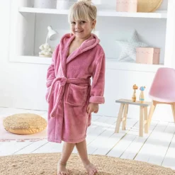 Peignoir de bain enfant licorne à capuche microfibre toute douce