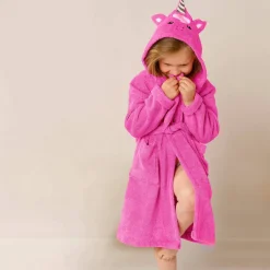 Peignoir de bain enfant licorne à capuche éponge coton - 340 g/m²