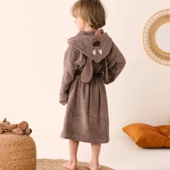 Peignoir de bain enfant personnalisable chien à capuche, éponge coton - 340 g/m²