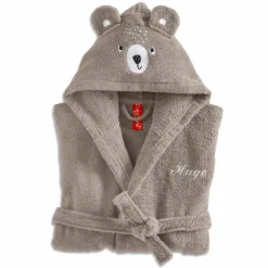 Peignoir de bain enfant personnalisable ourson à capuche